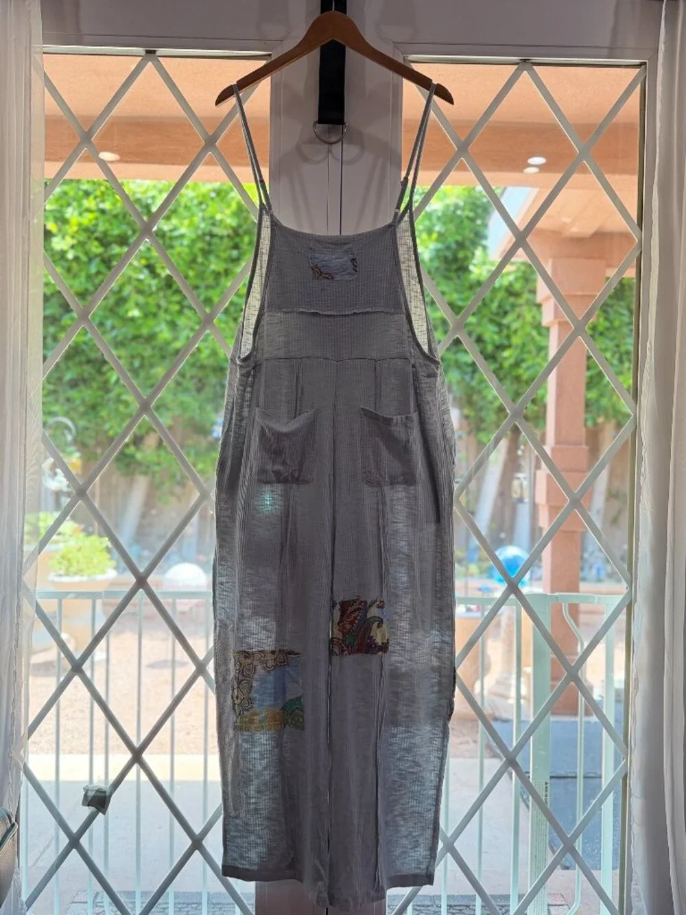๐ POL Light Blue Patchwork Jumpsuit โ Size Medium ๐ - Picture 3 of 10